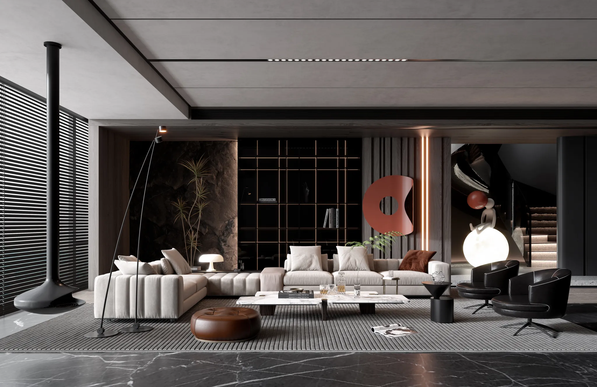 HOUSE SPACE 3D SCENES – LIVING ROOM – 0188