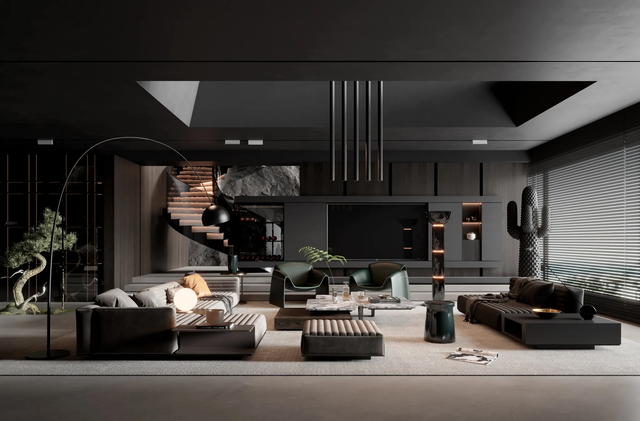 HOUSE SPACE 3D SCENES – LIVING ROOM – 0191
