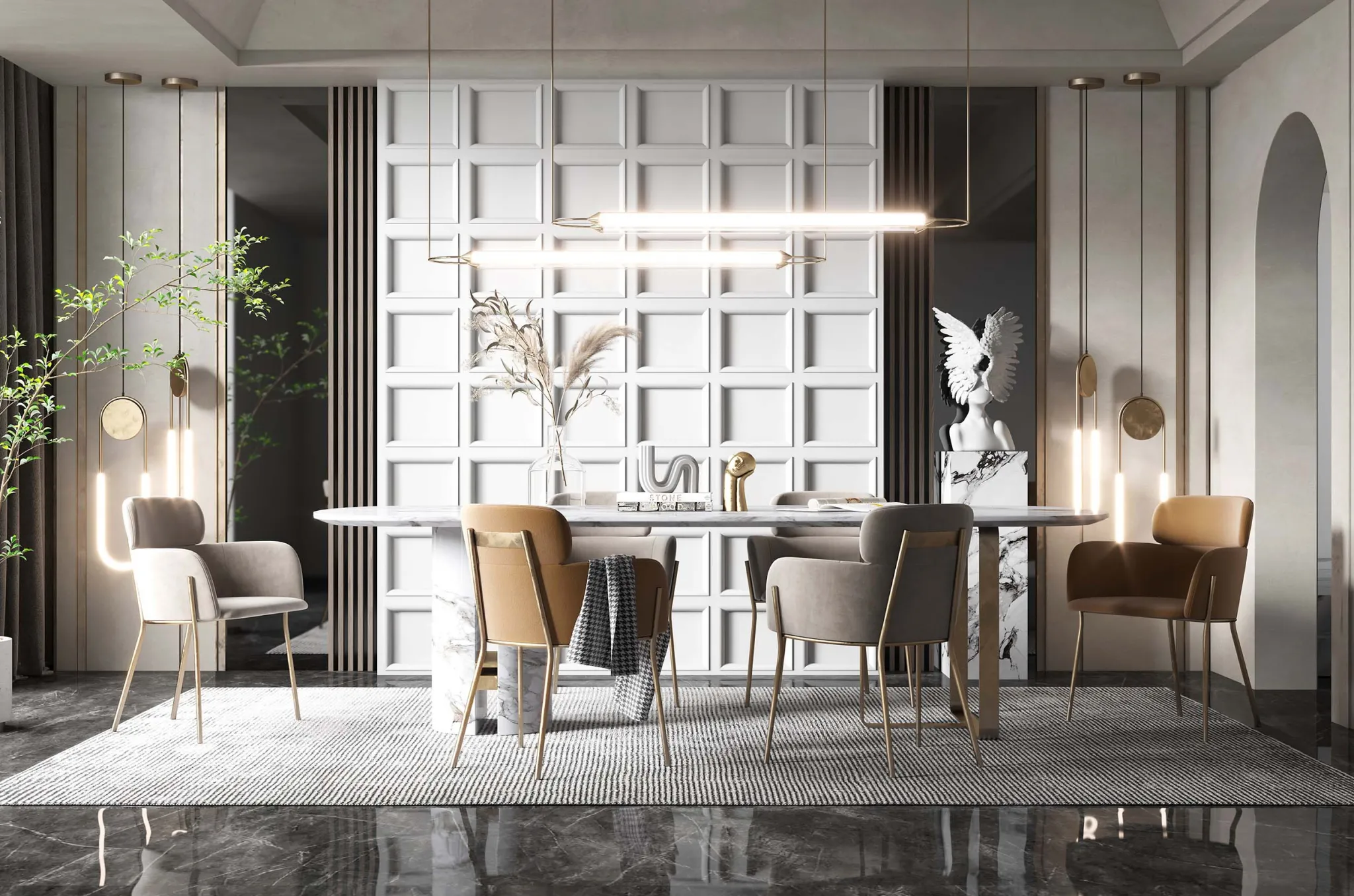 HOUSE SPACE 3D SCENES – DINING ROOM – 0037