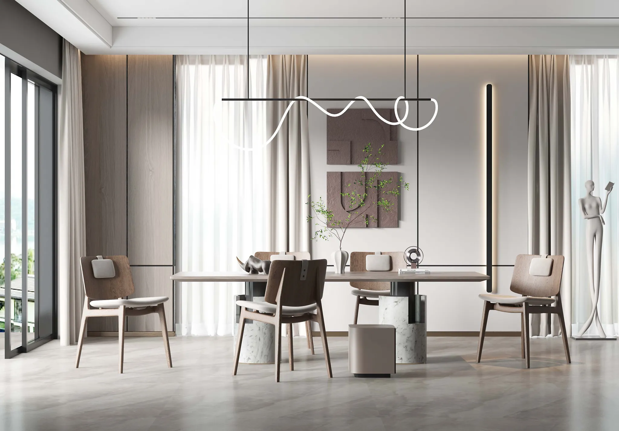 HOUSE SPACE 3D SCENES – DINING ROOM – 0041