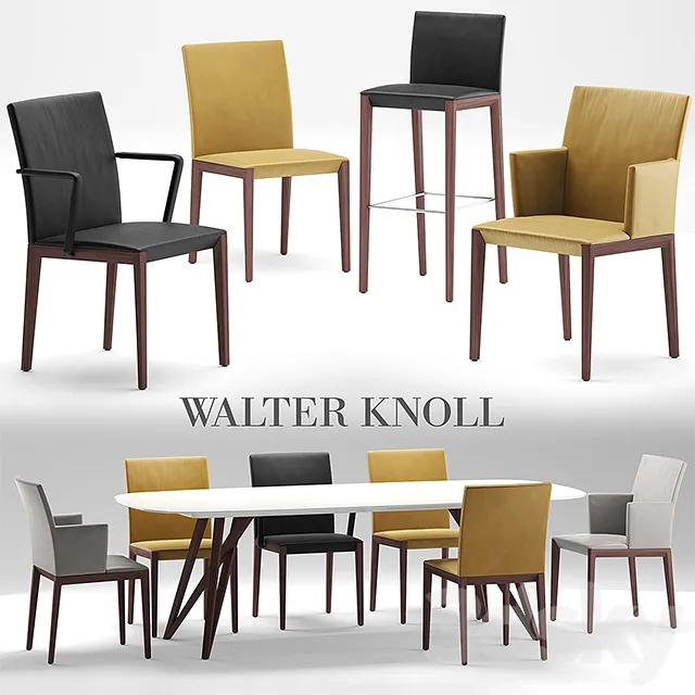 Furniture – Table and Chairs (Set) – 3D Models – Walter Andoo table with chairs