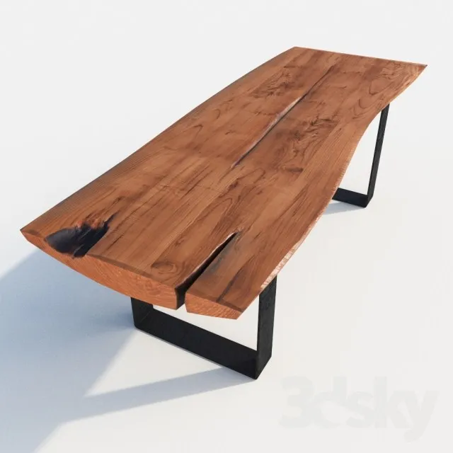 Table solid wood 3DS Max - thumbnail 3