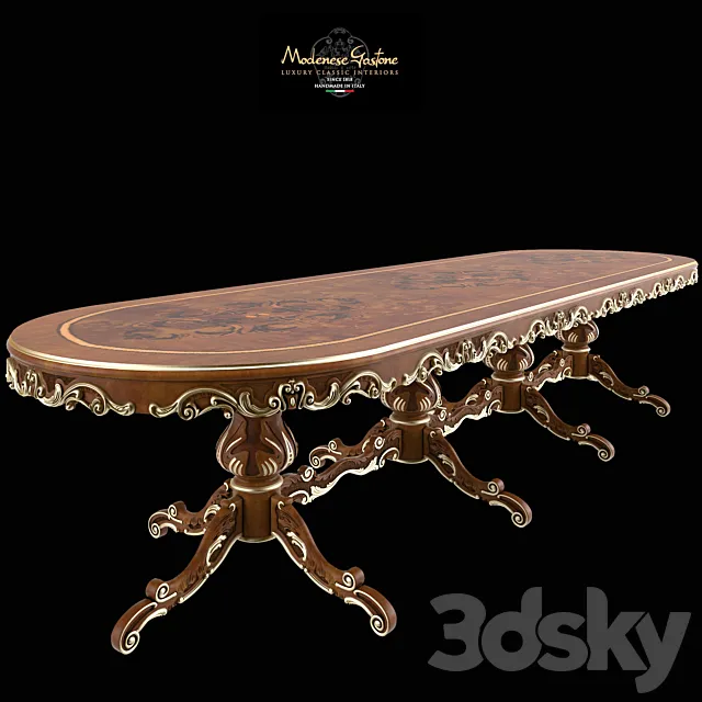 Oval table Modenese Gastone Art 12137 3DS Max - thumbnail 3