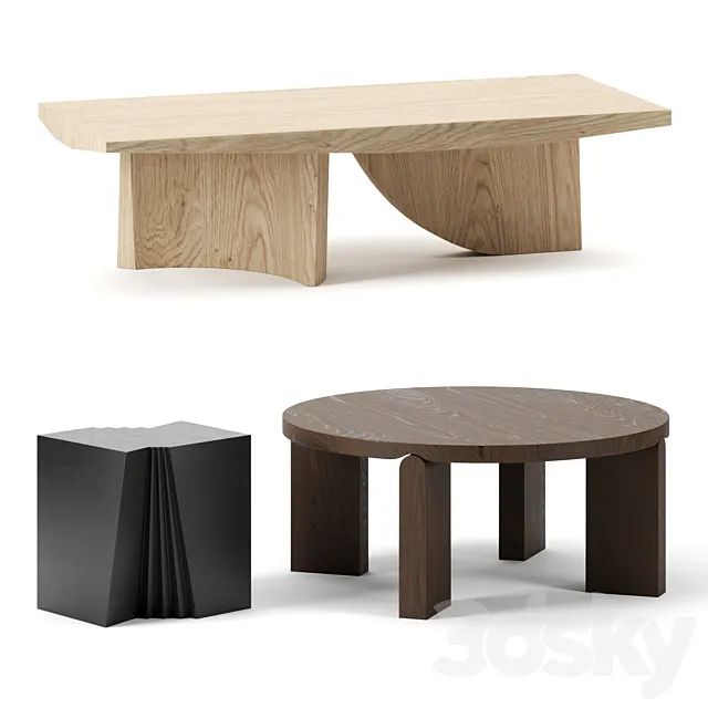 Coffee tables set by Christophe Delcourt 3DS Max - thumbnail 3