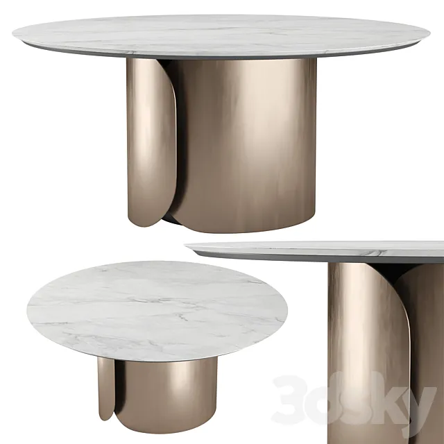 Olivya Stone Aural round dining table 3DS Max - thumbnail 3