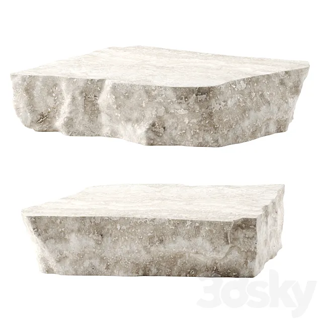 Rock coffee table 3DS Max - thumbnail 3
