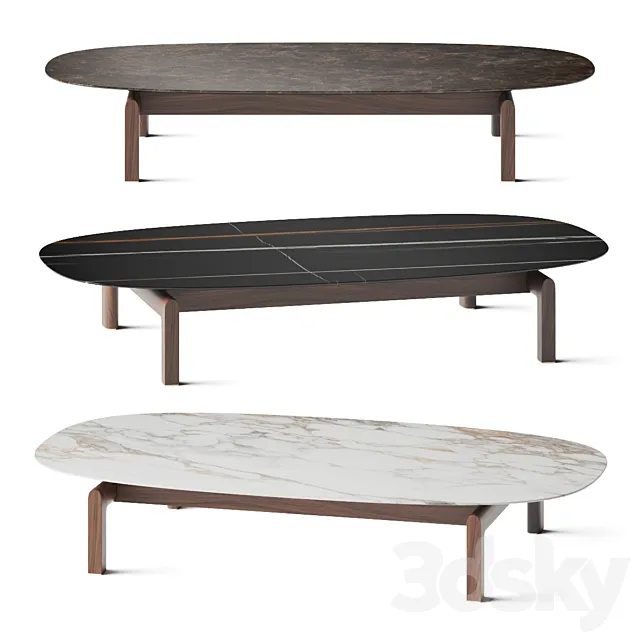 Porada Quay Ovale Coffee Tables 3DS Max - thumbnail 3