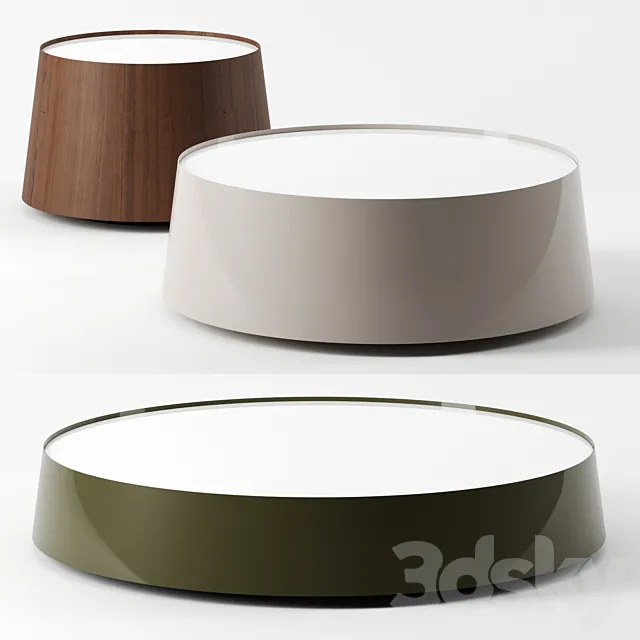 Planck coffee tables by B&B Italia 3DS Max - thumbnail 3