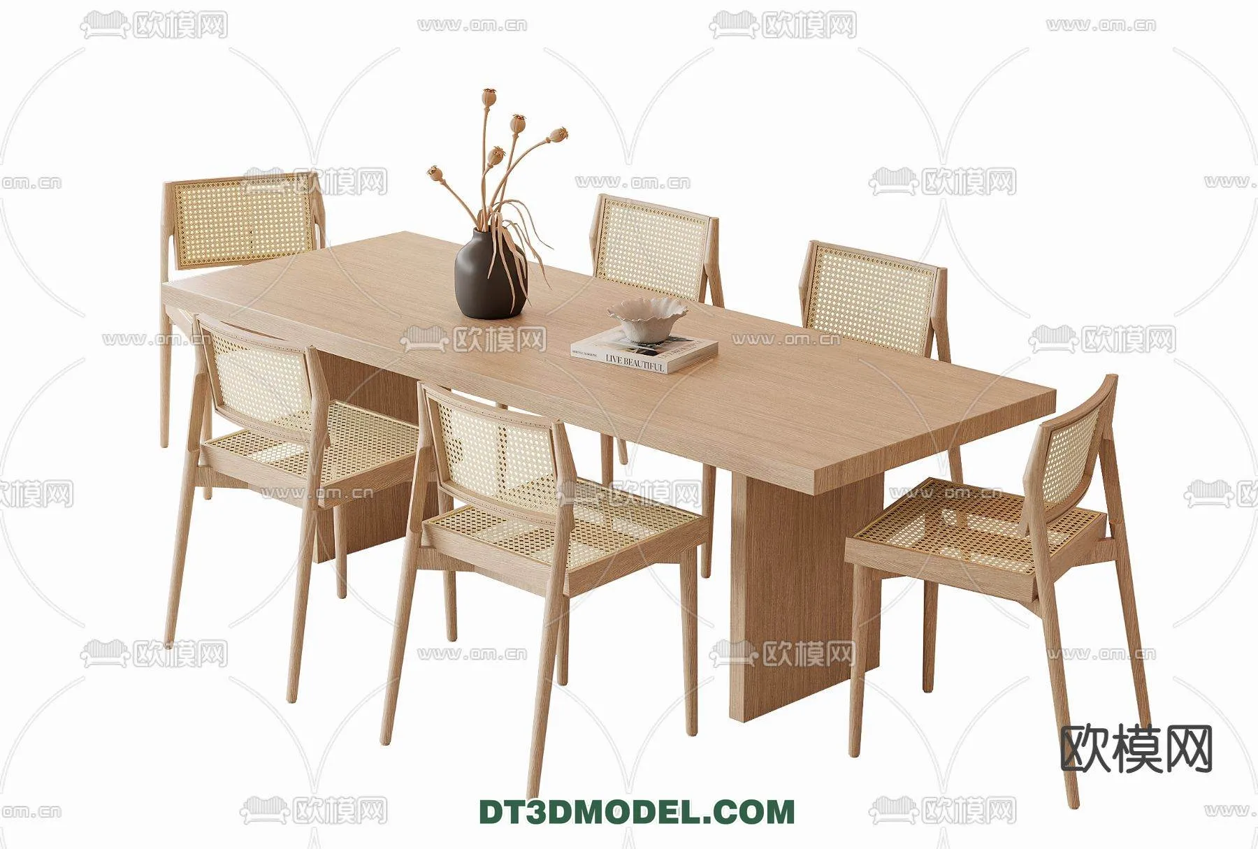 WABI SABI STYLE 3D MODELS – DINING TABLE – 0066