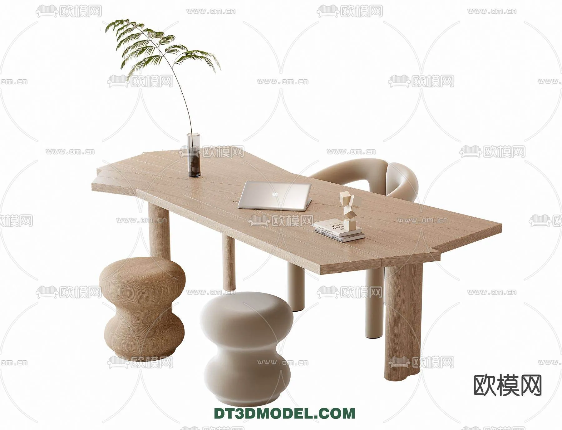WABI SABI STYLE 3D MODELS – DINING TABLE – 0072