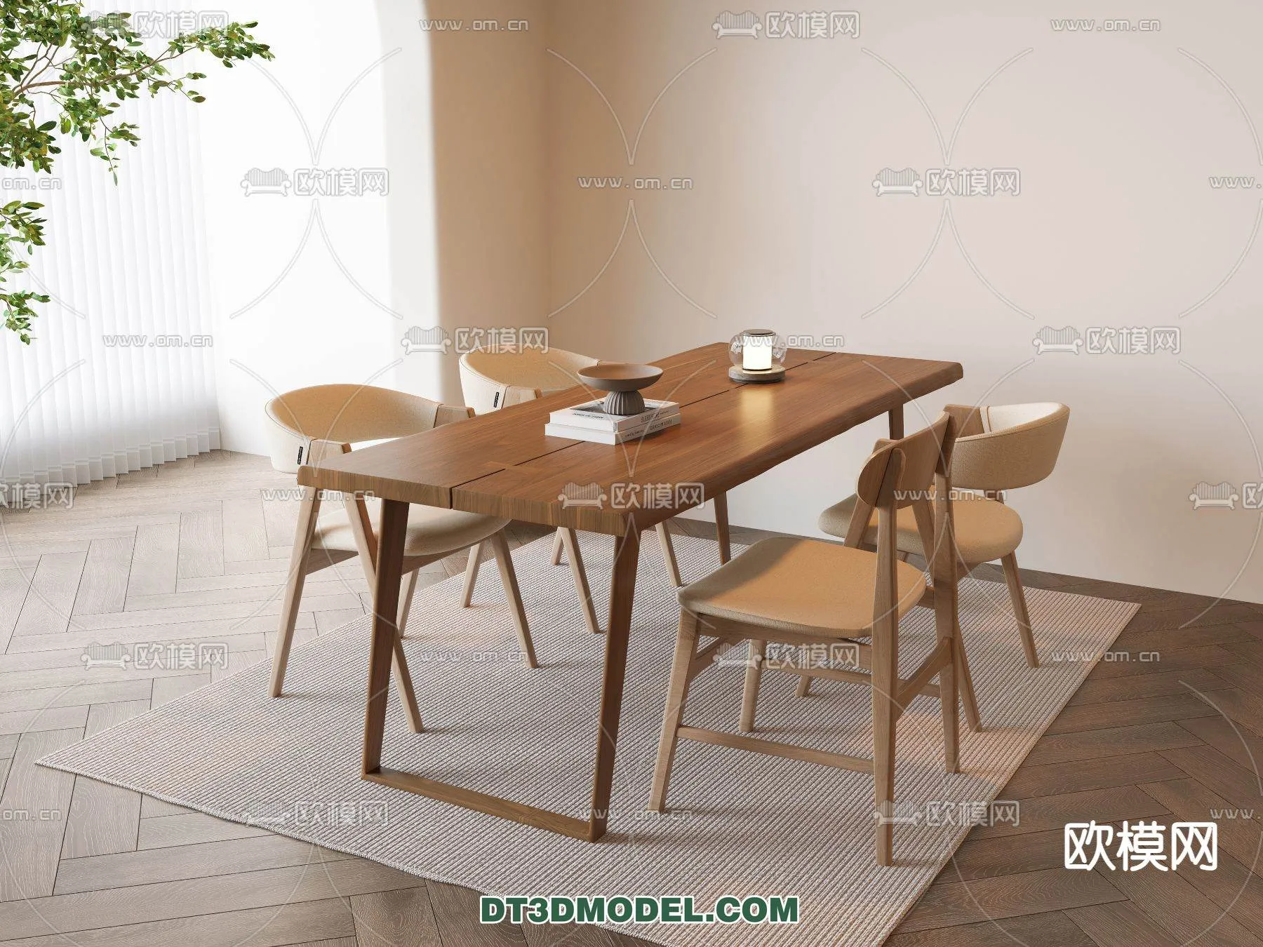 WABI SABI STYLE 3D MODELS – DINING TABLE – 0128