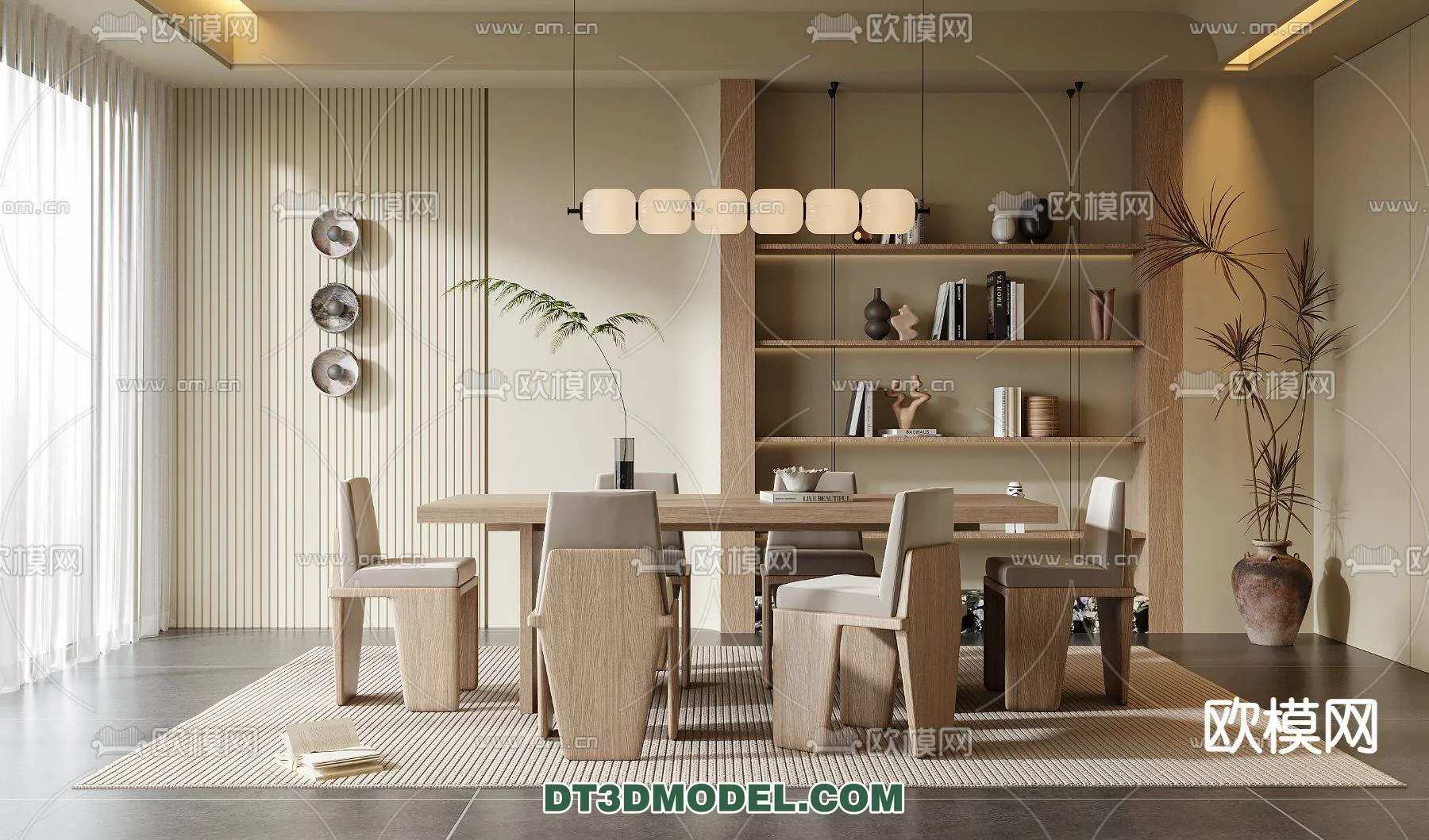 WABI SABI STYLE 3D MODELS – DINING TABLE – 0159
