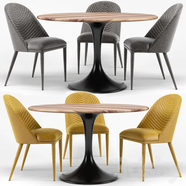Table 3D Models – Amarelo Chair; Thor Dining Table 3D Model
