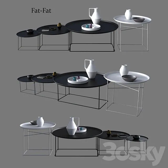 Table 3D Models – B & B Italia Maxalto Coffee Small Tables Fat-Fat