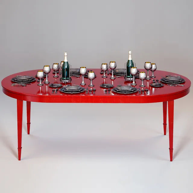 Table 3D Models – BAKER CLASSIC OVAL DINING TABLE №7838