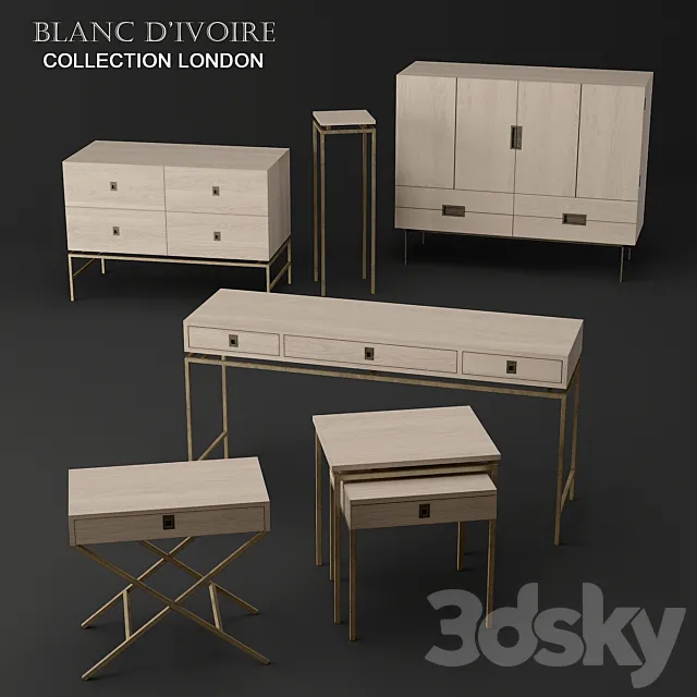 Table 3D Models – blancdivoire – LONDON collection