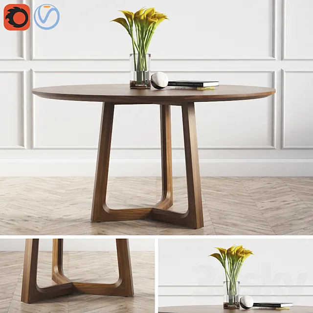 Table 3D Models – Concorde Round Dinning Table Poliform