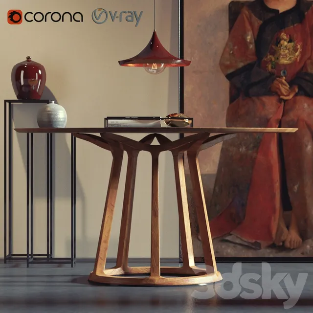 Table 3D Models – Decoration set (2013; 2016 Vray; Corona)