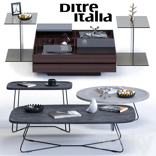Table 3D Models – Ditre Italia coffee tables set