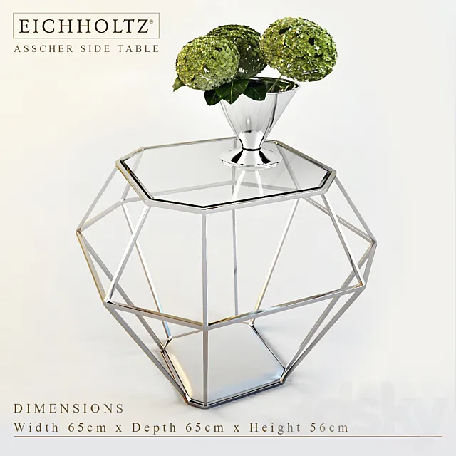 Table 3D Models – EICHHOLTZ ASSCHER SIDE TABLE with Silv by Gervasoni