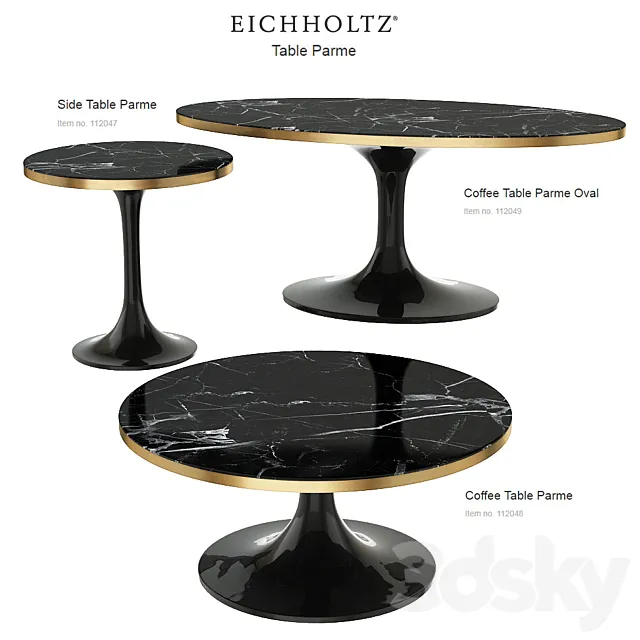 Table 3D Models – EICHHOLTZ Table Parme set 112049 112048 112047