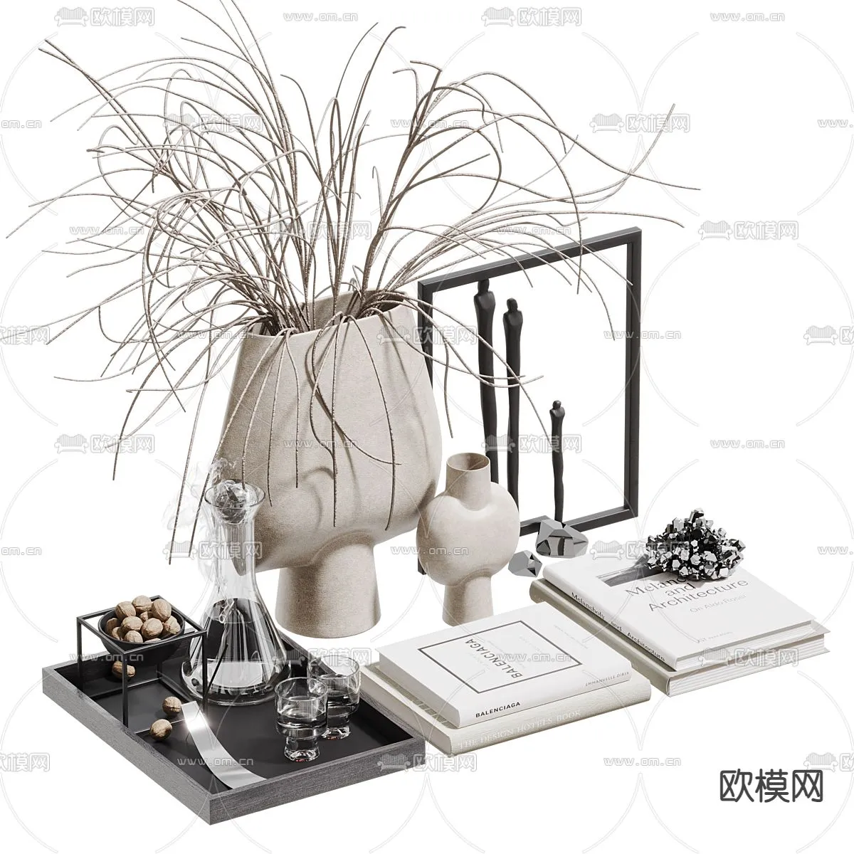 WABI SABI STYLE 3D MODELS – DECOR SETS – 0042