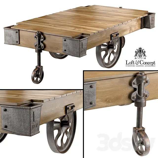 Table 3D Models – FACTORY CART COFFEE TABLE