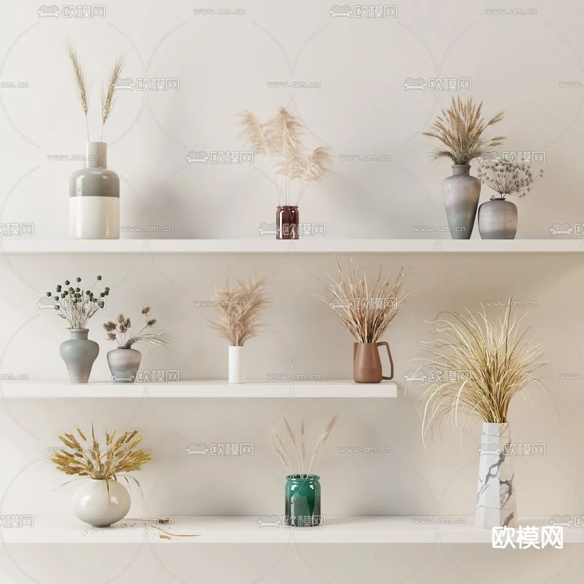 WABI SABI STYLE 3D MODELS – DECOR SETS – 0069