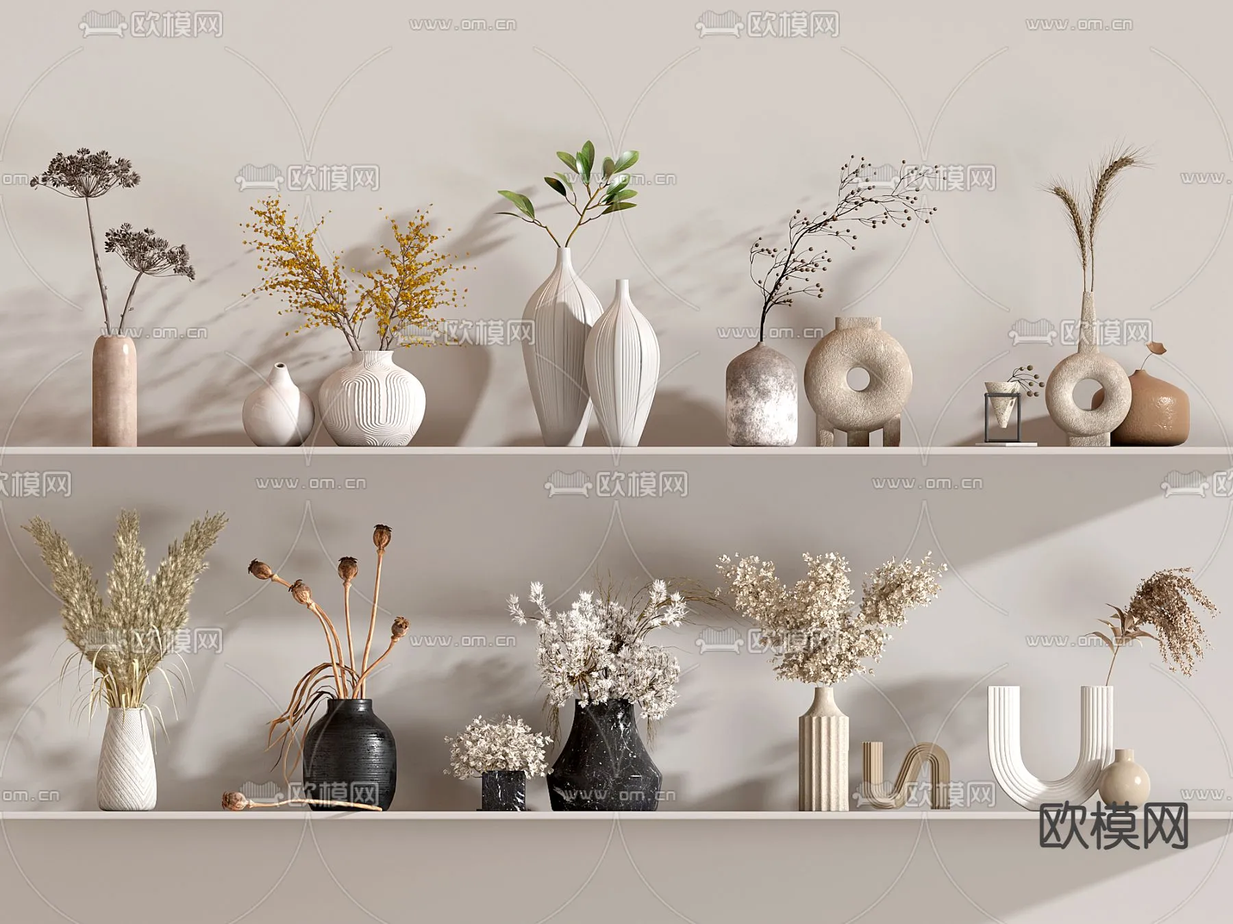 WABI SABI STYLE 3D MODELS – DECOR SETS – 0072