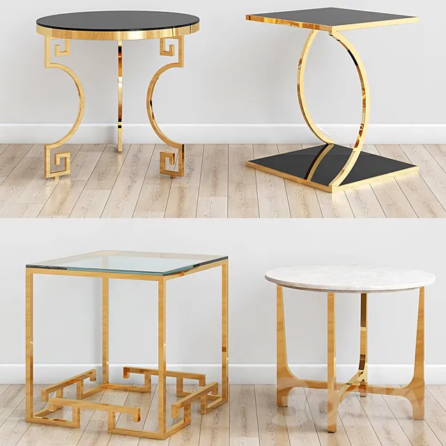 Table 3D Models – Gold side tables-2