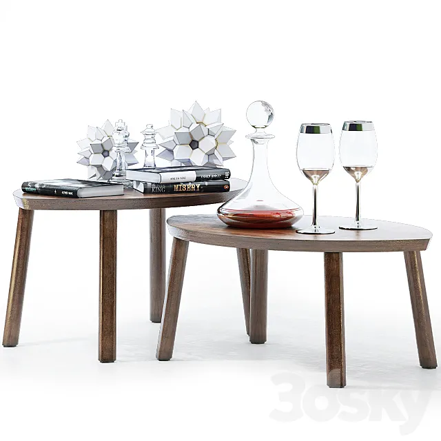 Table 3D Models – IKEA STOCKHOLM Set of tables; 2 pcs. + Decor