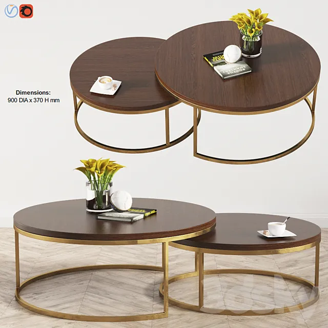 Table 3D Models – Kanta Nested Coffee Tables Boydblue 3D Model