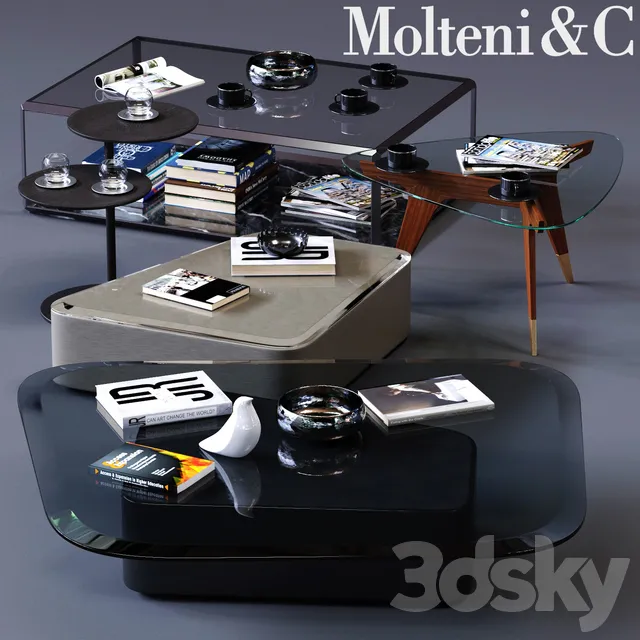 Table 3D Models – Molteni&C Coffee Tables Set 01