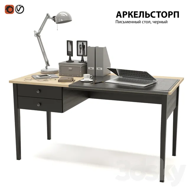 Table 3D Models – Office Desktop IKEA ARKELSTORP