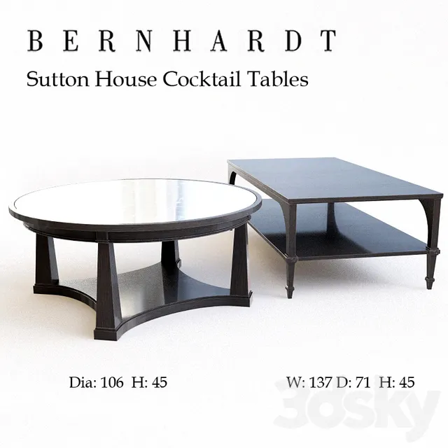 Table 3D Models – Sutton House Cocktail Tables