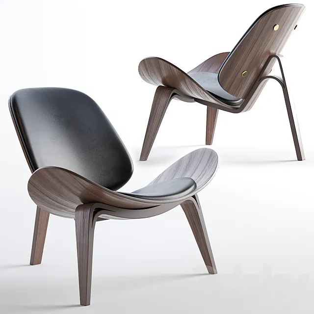 Carl Hansen CH07 Shell Chair Lounge Chair 3DS Max - thumbnail 3