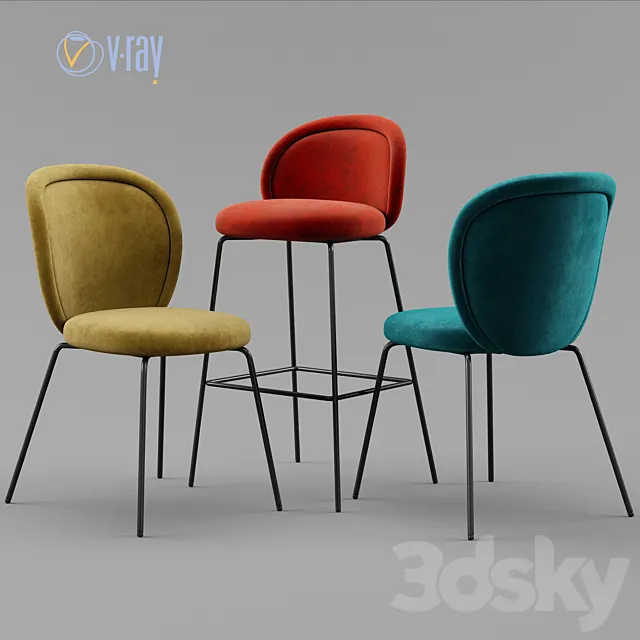 Chair and Armchair 3D Models – 0092