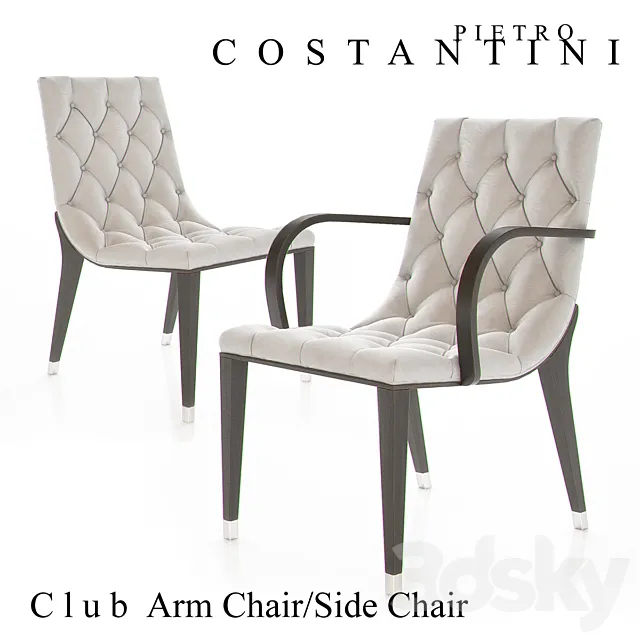 Constantini Pietro Club Armchair and Sidechair 3DS Max - thumbnail 3