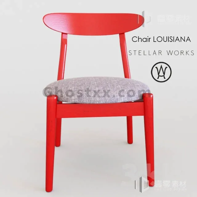 Chair LOUISIANA 3DS Max - thumbnail 3