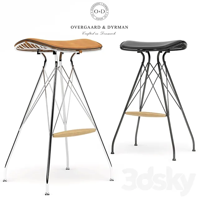 O&D Wire Bar Stool 3DS Max - thumbnail 3