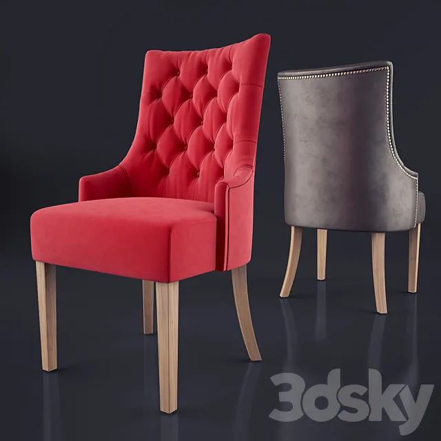 Classic chair with back Capito 3DS Max - thumbnail 3