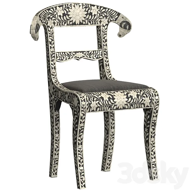 Chair and Armchair 3D Models – Anglo-Indian Mughal Inlaid Side Chair