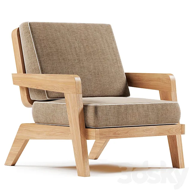 Chair and Armchair 3D Models – Avila Teak Lounge Chair