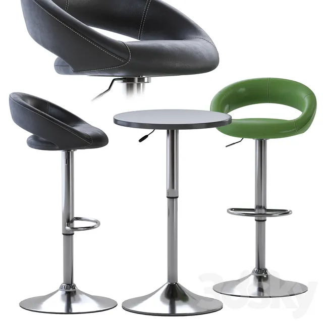 Chair and Armchair 3D Models – Bar Stool Jysk HEIKI
