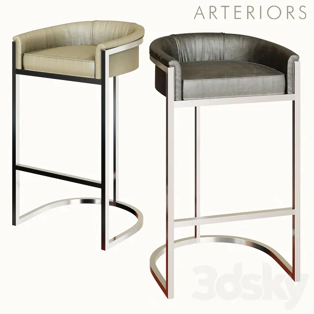 Chair and Armchair 3D Models – Barstool Calvin by Arteriors Home 3d model