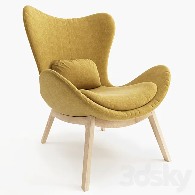 Chair and Armchair 3D Models – Calligaris LAZY with wooden base