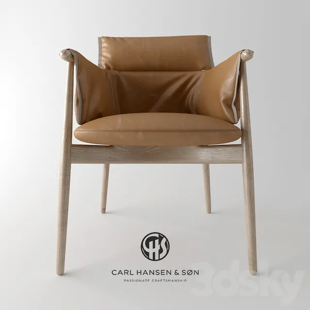Chair and Armchair 3D Models – Carl Hansen Lounge Chair E015 3D Model
