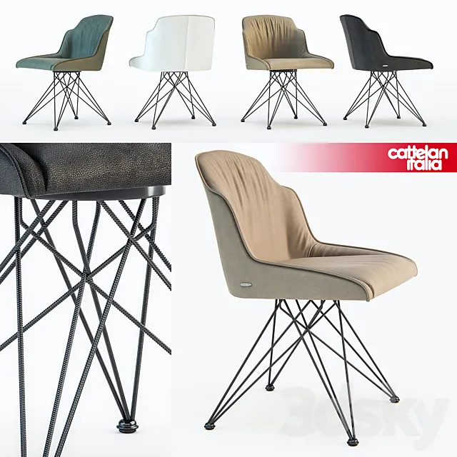 Chair and Armchair 3D Models – Cattelan Italia Flaminia chair