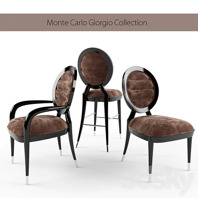 Chair and Armchair 3D Models – Chair giorgio; monte carlo collection