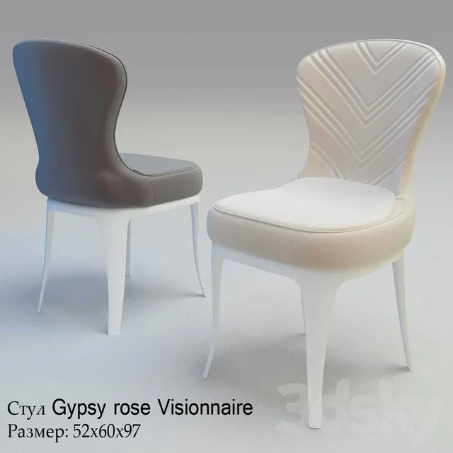 Chair and Armchair 3D Models – Chair Gypsy Rose Ipe Cavalli Visionnaire